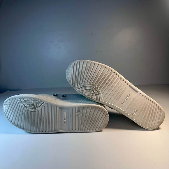 Tretorn Women’s White Leather Sneakers Leopard Logo Confort Insole Casual7 1/2 - Picture 5 of 9